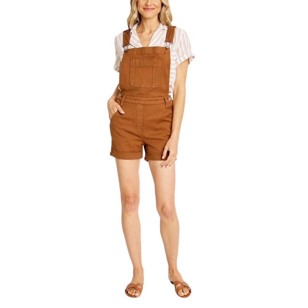 Judy Blue NWT Women Brown Shortalls Overalls Bibs Size L JB150241 C-CO Utility‎